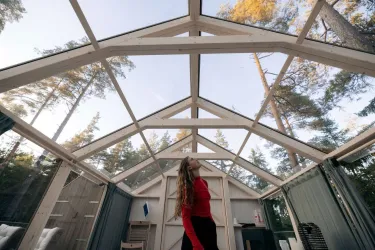 Trädhus av glas i Safariparken 30kvm