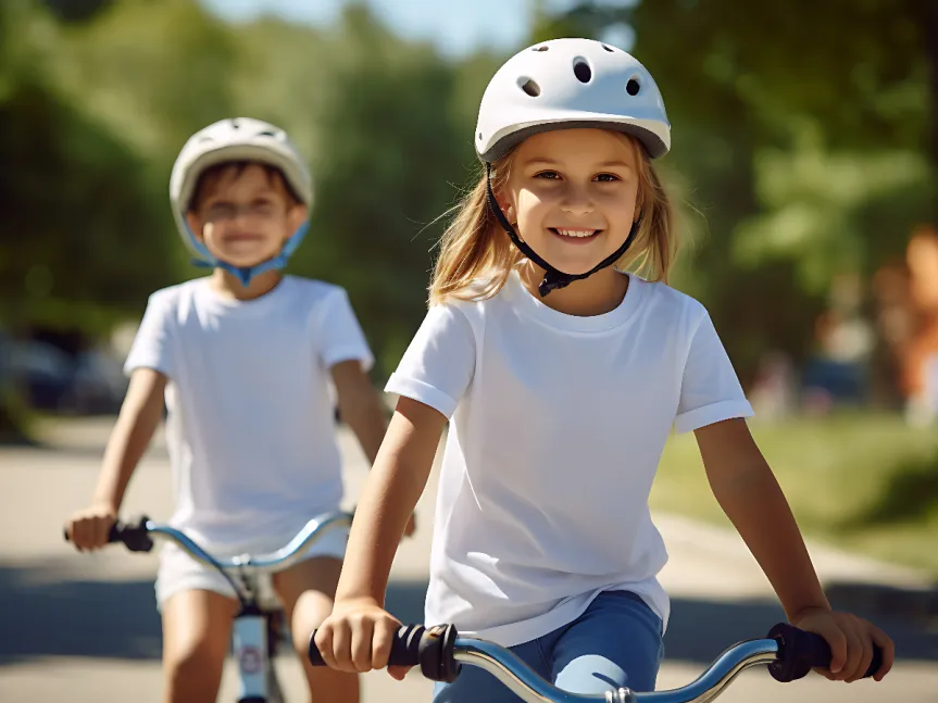 Barn som cyklar