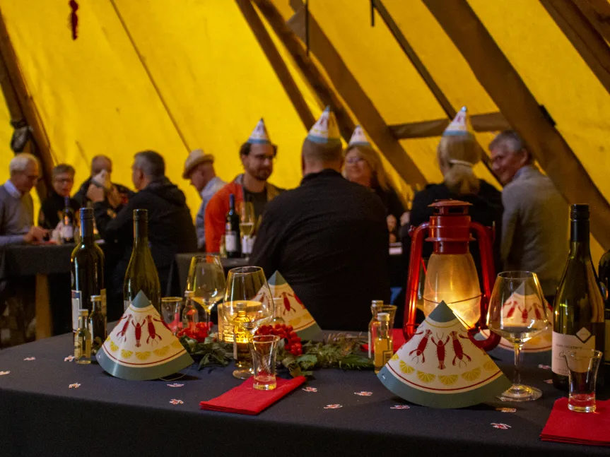 kräftskiva i Vildmarkscampen