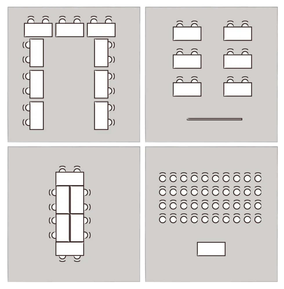 Olika konferenssittningar