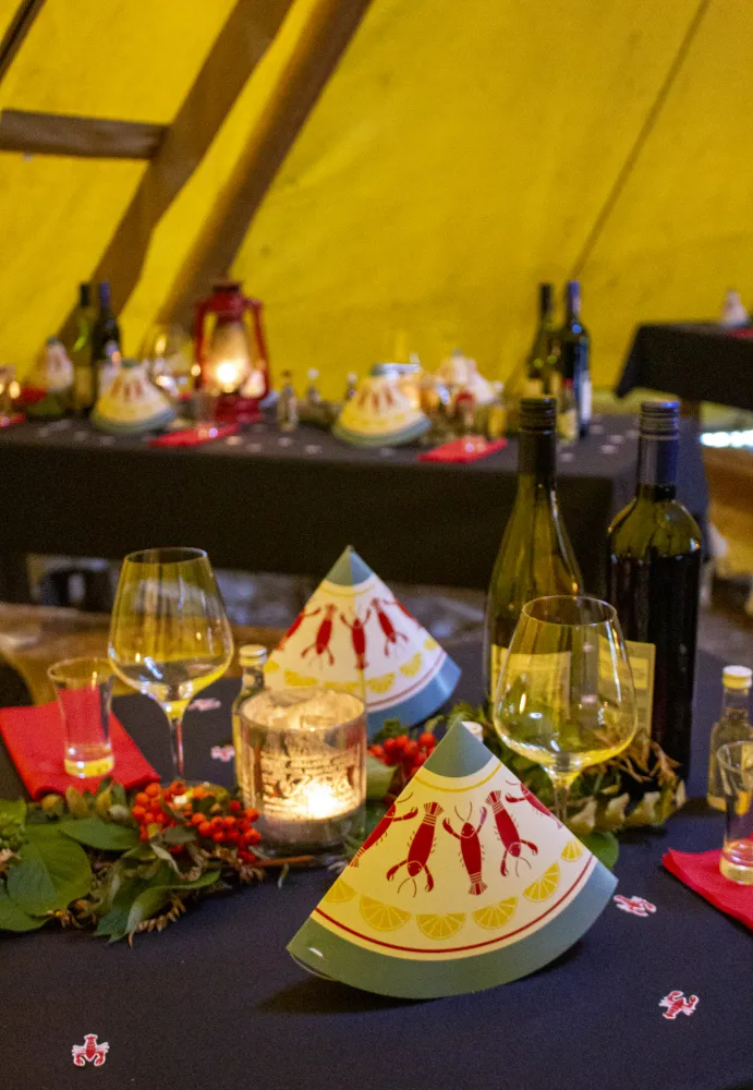 Kräftskiva i Vildmarkscampen