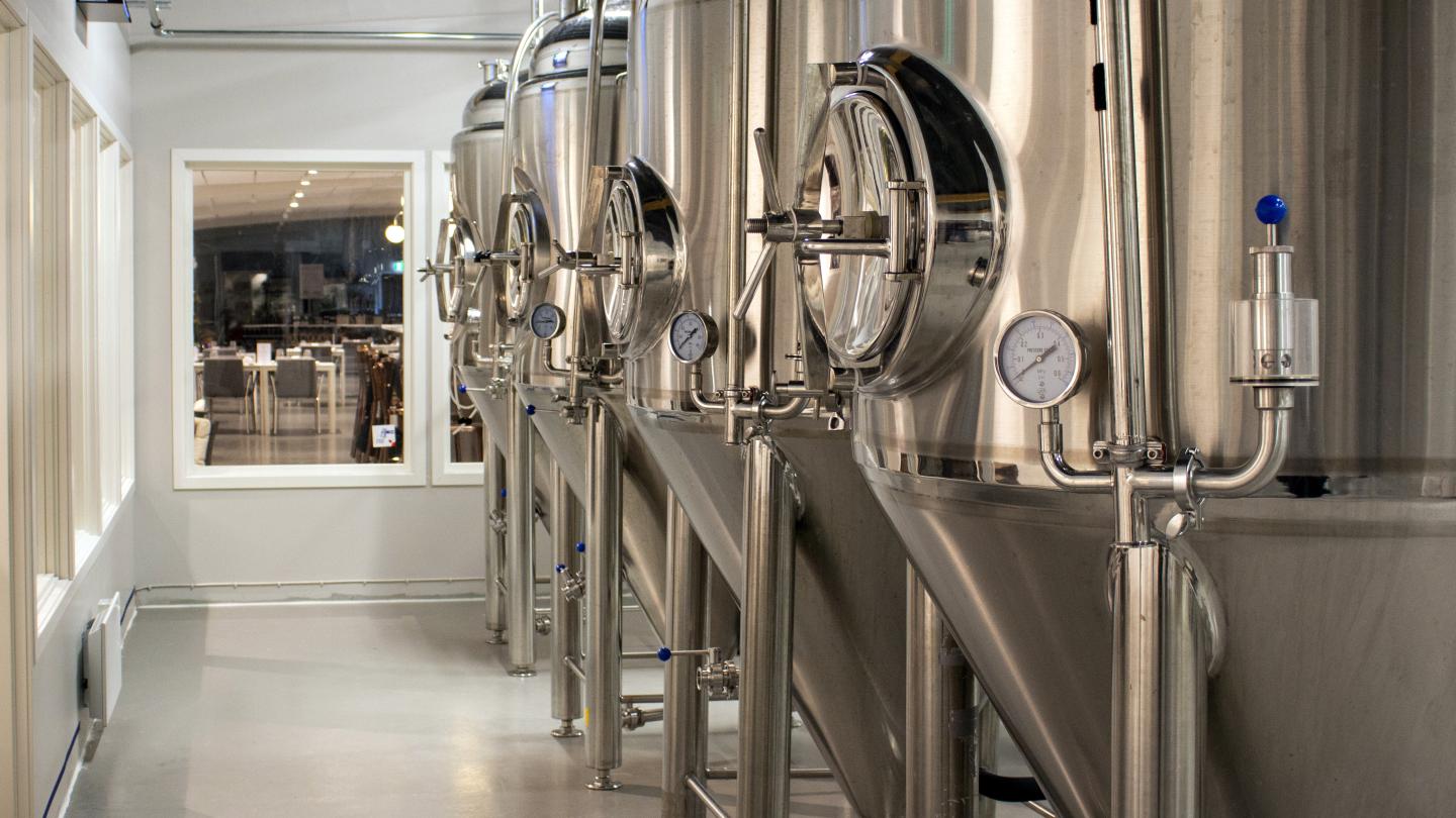 Interiör bild av bryggeriet
